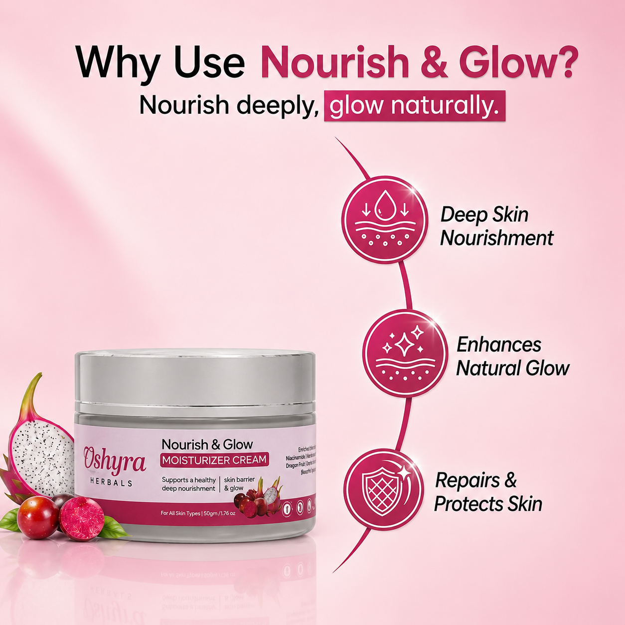 Nourish & Glow Moisturizer Cream (50 g) - Image 3